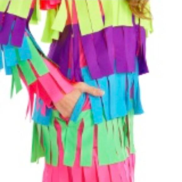 Tipsy Elves Wm's Pinata Dress with Hood Full Zip Pockets Halloween Costume SZ M - Picture 8 of 9